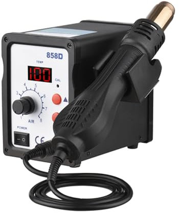 Pistola de Calor, Pistola Desoldadora Pantalla Digital 100-480 ℃ Estación de Desoldadura de Pistola de Aire Caliente sin Escobillas Ajustable de 8 Velocidades para Herramienta de