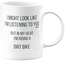 Dirt Bike, Birthday Gifts for Men or Women or Bestfriend, Funny Mug, Joke, Gag or Silly, Gift for Someone who Loves, Secret Santa, Presents for Christmas, I'm Riding, mm-CA_231_35