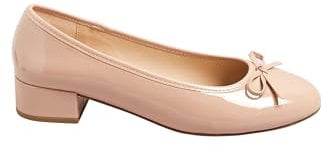 Long Tall Sally - LTS Patent Heeled Ballet Pumps in Standard Fit - Women's Nude