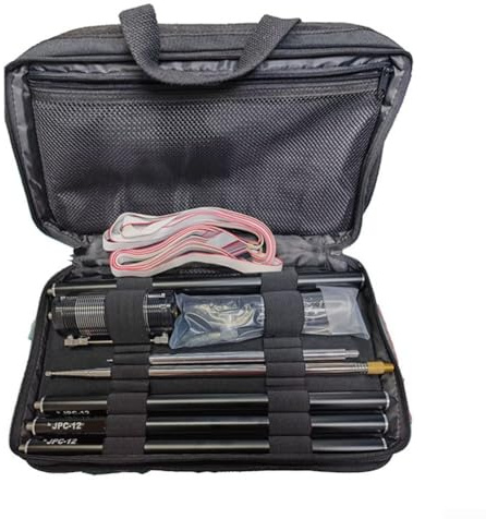 ZAMETTER Radio Antenna Kits JPC-12 7MHz-50MHz Multi-Band High Frequency Radio Antennas Kit Lightweight Portable Shortwave Antenna Kit with Stainless Steel Pull Rod for Outdoor Communication