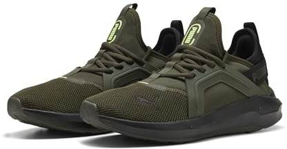 PUMA Erwachsene Softride Enzo 5 Laufschuhe 44.5, Dark Olive Black Fizzy Light Green Yellow