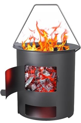 Stufa a legna portatile per cucinare all'aperto, bollire e grigliare