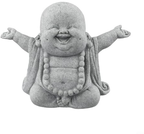 Outdoor & Indoor Garten Buddha Statue mit Sandstein-Effekt, schwere stabile Ornament für Aquarium und Haus