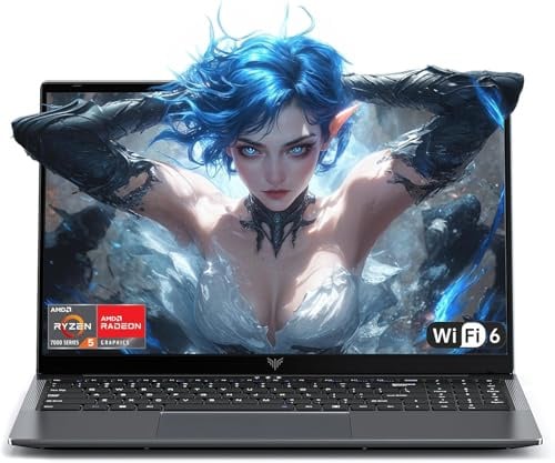15.6 PC Portatile Ryzen 5 7430U Fino a 4.3 GHz 16GB DDR4 512GB SSD Ufficio | Tivique Computer Portatile 180° Pieghevole, WiFi 6, Radeon RX Vega 7, Webcam 1MP, Type-C, USB, HDMI, Laptop Studio Domestico