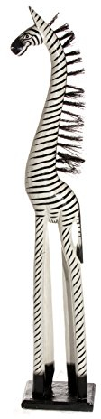 Ciffre 20cm Holz Zebra Holzzebra Schwarz Weiß Afrika Style Handarbeit Fair Trade