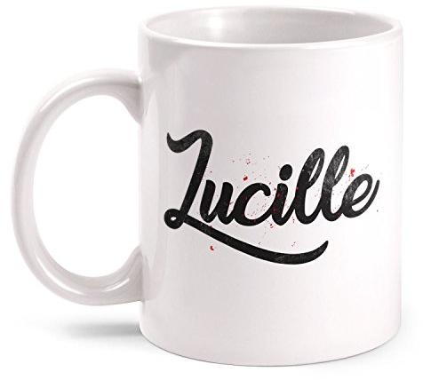 Fashionalarm Tasse Lucille beidseitig bedruckt mit Motiv zur Serie T-W-D | Geschenk Idee für Fans | Dead Walking The Saviors Baseballschläger, Farbe:weiß
