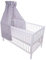 Amilian Baldachin für Babybett, Vollstoffhimmel 100% Baumwolle (Made in EU) Betthimmel für Baby Zimmer Stubenwagen Babywiege Kinderbett Deko Bettvorhang - Sternchen Grau - Vollstoffhimmel