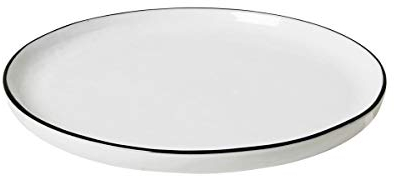 Broste Copenhagen 14533192 Dessertteller, Steingut, Weiss, 18 cm