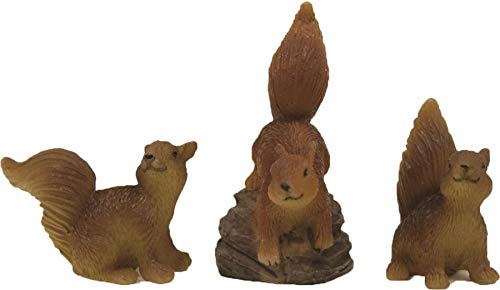 Dekop Miniatur Modellzubehör Eichhörnchenset 3-teilig, geeignet für 9cm Figuren, Höhe ca. 2cm (444444635096781)