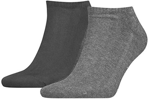 2 Paar Levis Unisex Socken 168SF Low Cut Sneakersocken Kurzsocken, Farbe:758 - middle grey mélange, Socken & Strümpfe:35-38