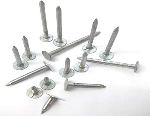 Clavos galvanizados con cabeza extra grande. Clavos de fieltro para tejado de cobertizo.