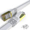 VEEtOP Cavo Ethernet 30 Metri Cat 8 Piatto LAN Rete RJ45 in Oro per Alta velocità 40 Gigabit / 2000 MHz (30m Bianco)