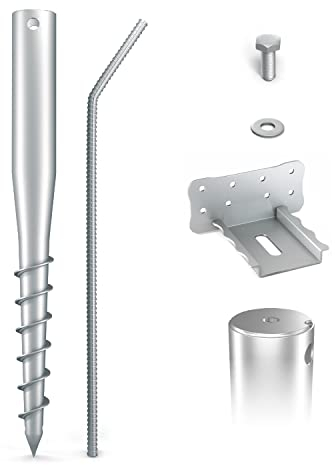 MAXERIO 60 cm Base-Set 3er Schraubfundamente + Zubehör; Ø 60 x 2; M12