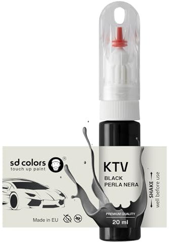 SD COLORS Peinture de retouche noire Perla Nera KTV - 20 ML - Pinceau pratique pour réparer les rayures (juste la peinture)