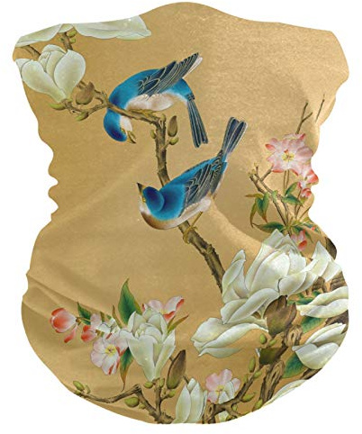 Mnsruu Kunst Japanische Vogelblume Gesichtsmaske Kopftuch Bandanas Stirnband Schlauchtuch Männer Frauen Kopfbedeckang Halstuch Gesichtsschal Den Sport