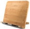 Readaeer Bamboo Book Stand,Book Holder with 6 Adjustable Height, Foldable Cookbook Stand Desktop Document Holder for Kitchen & Office