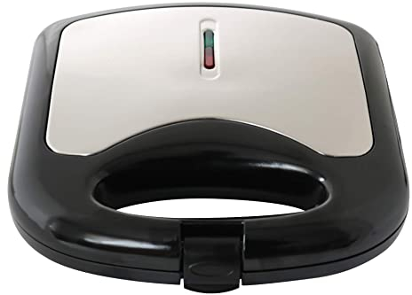 Deski Sandwichmaker 750 Watt Schwarz silber Sandwichtoaster Maker
