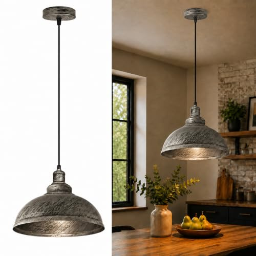 LEDSone Vintage 29cm Curvy Dome Pendant Light 95cm Adjustable Hanging