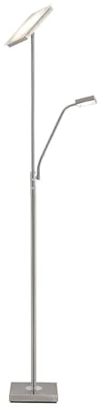 LED Lampadaire Sumani à intensité variable (Moderne) en Gris Métal e. a. pour Salon & Salle manger (à 2 lampes,), Sur Pied, Lampe a de Sol