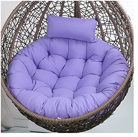 PPGE Sitzkissen für Hängesessel, Hängestuhl Kissen Rund, Hängendes Ei Stuhlkissen Dicker, Schaukel Hängekorb Sitzkissen, Hängesessel Kissen, Auflage Outdoor/Indoor für Häng(Size:125 cm,Color:Violett)