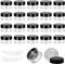 20pcs 10 Gram/10ml Jars, Sample Pots, Mini Jars With Lids, Clear Round Plastic Jar With 2 Mini Spatulas For Various Cosmetic Products, Samples， Eye Shadow Lip Balm, and Nail Powder (Black)