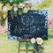 Panneau de mariage rustique en bois bleu floral panneau de bienvenue de mariage personnalisable panneau de réception de mariage pour célébration, mariage, fête, cadeau de mariage 45,7 x 61 cm