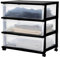 Iris Ohyama, Aufbewahrungsturm mit 3 Schubladen, Aufbewahrungsturm mit Schublade, Räder, 34 L, Robust, Büro, Garage, Schlafzimmer - DDNSW-603 - Schwarz