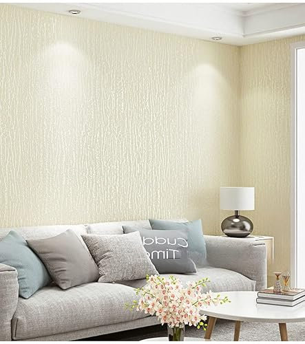 SAIMEYI Non-Woven Wallpaper 0.53M X 10M = 5.3M²/Roll White Yellow Grey Blue Wallpaper For Kitchens, Bathrooms, Cafes, Clothing Stores, Hotel, Bar Modern Minimalist Design 3D Wallpaper (Yellow)