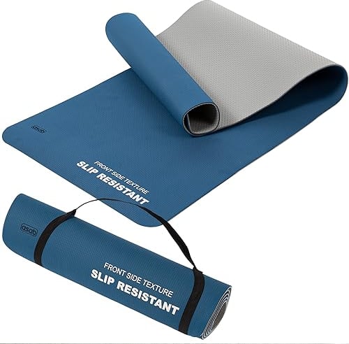 ASAB Yoga Mat Waterproof Large Non-Slip Yoga & Exercise Mat with Carry Strap Tear Resistant, Comfortable Training & Workout Floor Mat for Home or Outdoor, Gym, Pilates, Stretching & Meditation