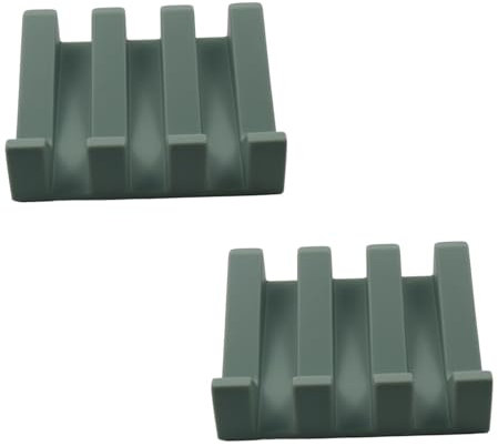 Semetall 2 portasapone in silicone, per doccia, bagno, cucina, colore verde