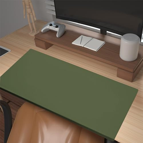 Schreibtischunterlage aus Leder, PU-Leder, großes Mauspad, Laptop-Tastaturmatte, rutschfester Schreibtisch-Schreibblock für Laptop/Büro/Zuhause, wasserdichter Tischschutz, 90 x 50 cm, Grün