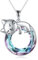 Vadmans Cat Collar Plata De Ley Colgante Gato Púrpura Joyería De Cristal Regalos para Mujeres Amantes De Los Gatos