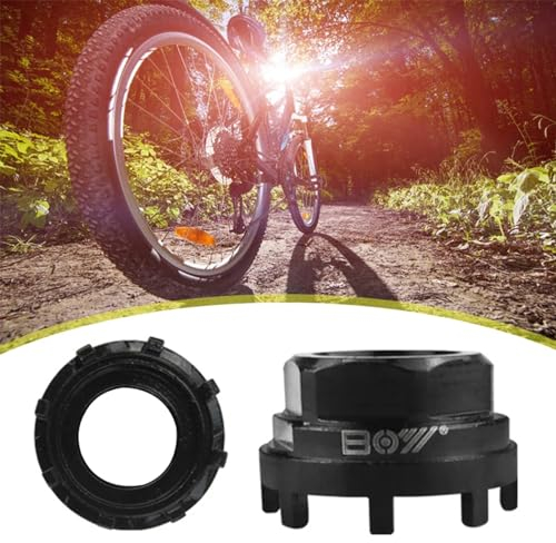 Fahrrad Lockring Tool 42mm, Fahrrad Tretlager Werkzeug mit 8 Zähnen Verschlussring Werkzeug Kompatibel Verschlussring Demontage Werkzeug Tretlagerschalen Fahrradwerkzeug Für Fahrradwerkzeuge,Schwarz