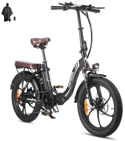 Fafrees E Bike Klapprad, 20 Zoll Electric Fahrrad für Herren Damen Bis 25 km/h mit 36V 18AH Abnehmbarem Akku 250W Motorund, Mountainbike mit 7S Gängen, F20 Pro Schwarz