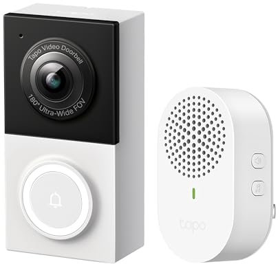 Tapo TP-Link Smart Video Doorbell Camera Wired, 2K 5MP, Color Night Vision, 180° Ultra-Wide FOV, 2-Way Audio, Free AI Detection, Cloud and SD Card Storage, Works w/Alexa and Google Home, D130