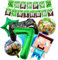7th Birthday Decorations, Happy Birthday Balloons Banner Foil Balloons for Boy Party Supplies Gaming Theme Party Supplies Decoration (5th) (7th)