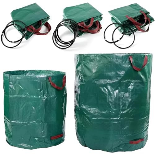 Gartensack 60l, 120l oder 300l Pop Up | Laubsack klein & groß | Gartenabfallsack stabil, Rasensack robust, reißfeste Säcke für Gartenabfälle (300l)