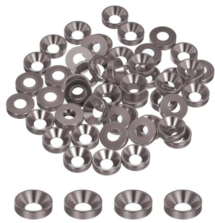 QUARKZMAN 50pz Rondelle Svasate M6, in Lega di Alluminio Anodizzato 13,8mm/0,54, Guarnizioni per Viti RC/FPV/PC/Drone/Accessori Meccanici Modello Part, Grigio