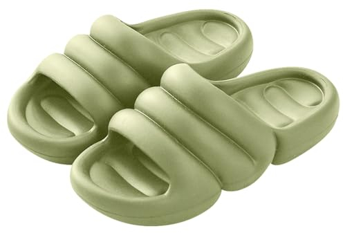 Piedi Piatti Supporto Arco Donne Scarpe Da Corsa Signore Moda Tinta Unita Gomma Semplice Open Toe Confortevole Piatto Pantofole Donna Vestito Piatto, Verde, 37.5 EU