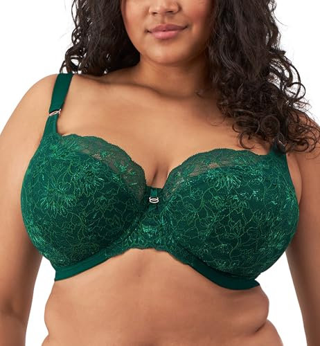 Elomi Women's Brianna Underwire Padded Half-Cup Bra Demi, Opaque, Rainforest, 38F