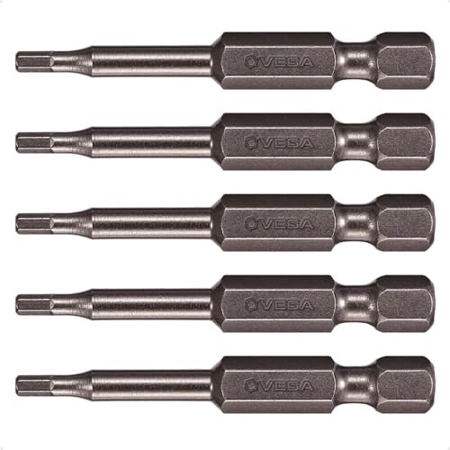 VEGA 8mm Hex Screwdriver Bits. Professional Grade Allen Wrench Hex 8mm 2 Inch Impact Bits. 150H080A-5 (Pack of 5)