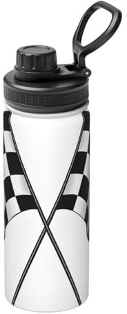 KDUBNJDS (Black White Formula Checkered Flags) 180z Sports Insulated Kettle Vacuum Cup Stainless Steel Travel Mug Cup Thermal Flask,Insulated Kettle for Cycling Gym Basketball Outdoor