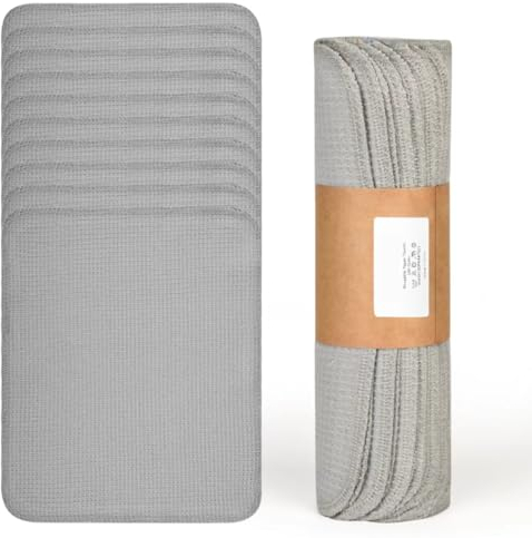 Papierloses Papierhandtuch, 100 % Baumwolle, 20 Blatt pro Packung, waschbar und wiederverwendbar, kein Abfall. (Grau)