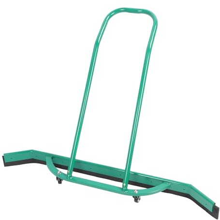 Focket Tergipavimento, Scopa Curva per Carichi Pesanti con Lama in Gomma e 2 Ruote, Lavapavimenti in Alluminio per Garage, Cemento, Terrazza, Piastrelle del Bagno, Piscina, Garage