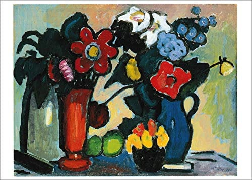 Kunstkarte Gabriele Münter Blumen in der Nacht - Kunstdruck, Querformat, A6, Ungerahmt, Indoor, Wandmontage, Lackiert, 1 Count, Expressionistisch, Natur, Künstler: Gabriele Münter, Raum: Jedes Zimmer