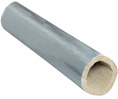 ALLINOX Coppella In Lana Di Roccia 1 MTL Con Alluminio Guaina Isolamento Termico Canne Fumarie Per Camini o Stufe Fino a 350°C Rivestimento Tubo Ignifugo e Antigelo UNIVERSALE (DN 150)