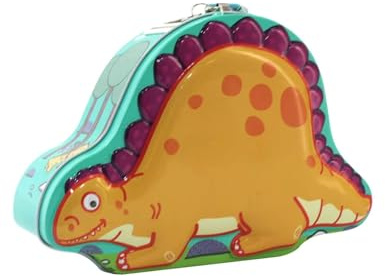 Dinosaurier-Spardose aus Metall, mit Schloss, lustiges Design, große Größe für Jungen und Mädchen (Braun)