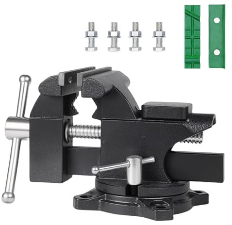 Schraubstock,110 mm Werkbankschraubstock, Tischschraubstock drehbar 270°, Hochleistungs-Schraubstock mit multifunktionalen weichen Backen