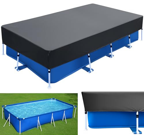 Schwimmbad Abdeckung Rechteckig 450 x 220 cm Rectangular Pool Cover Dicker und Langlebiger Abdeckplane Plane Winddicht Regenfest Staubdicht Für Rectangular Frame Pool
