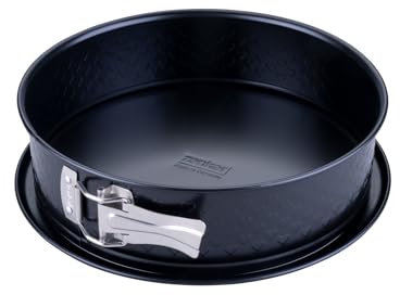 Zenker Springform mit Flachboden Ø24 cm – Ideal für Valentinstag & Muttertag, mit einzigartiger Herz-Prägung, PFAS-frei, Made in Germany, Schwarz